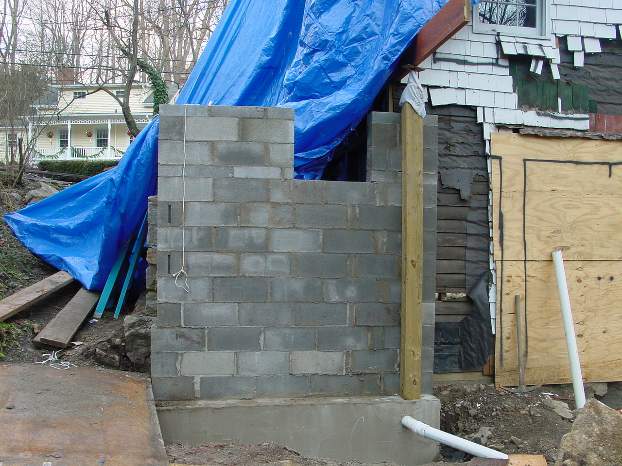 New kitchen/master bath foundation and wall