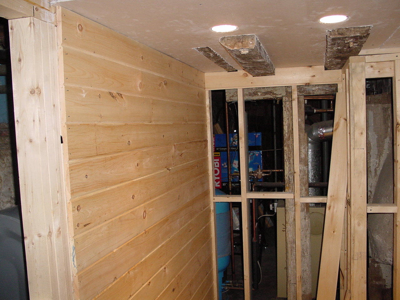 Pantry tongue and groove going up