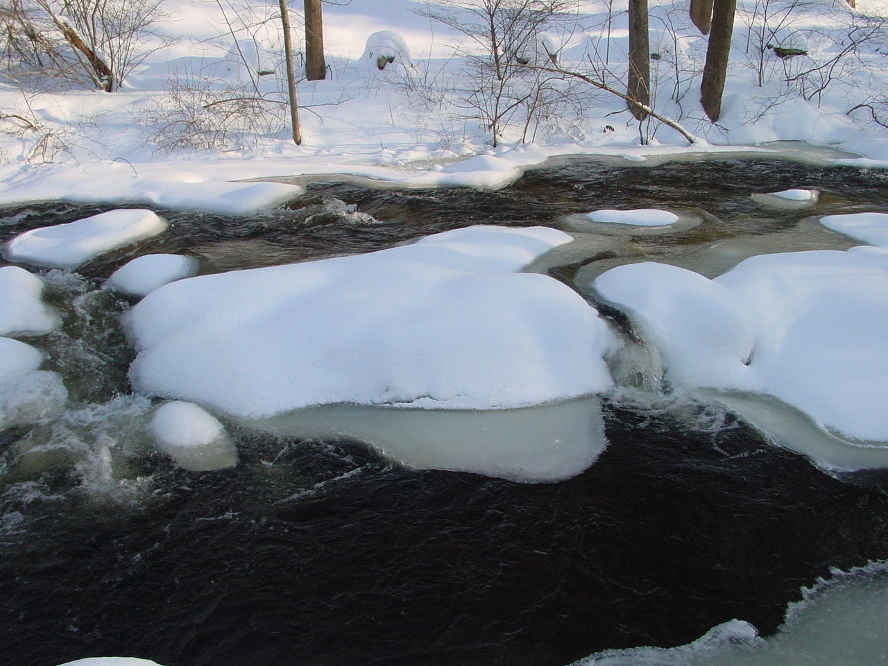Stream with snow