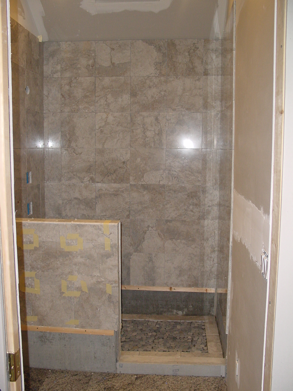 Shower floor stones