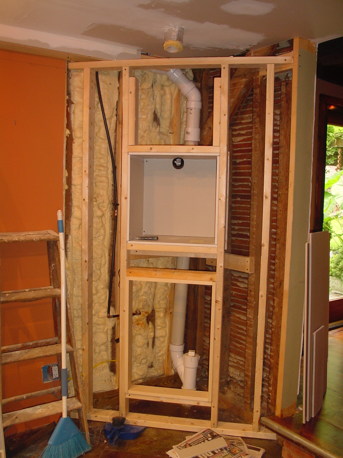 Family room art nook framing